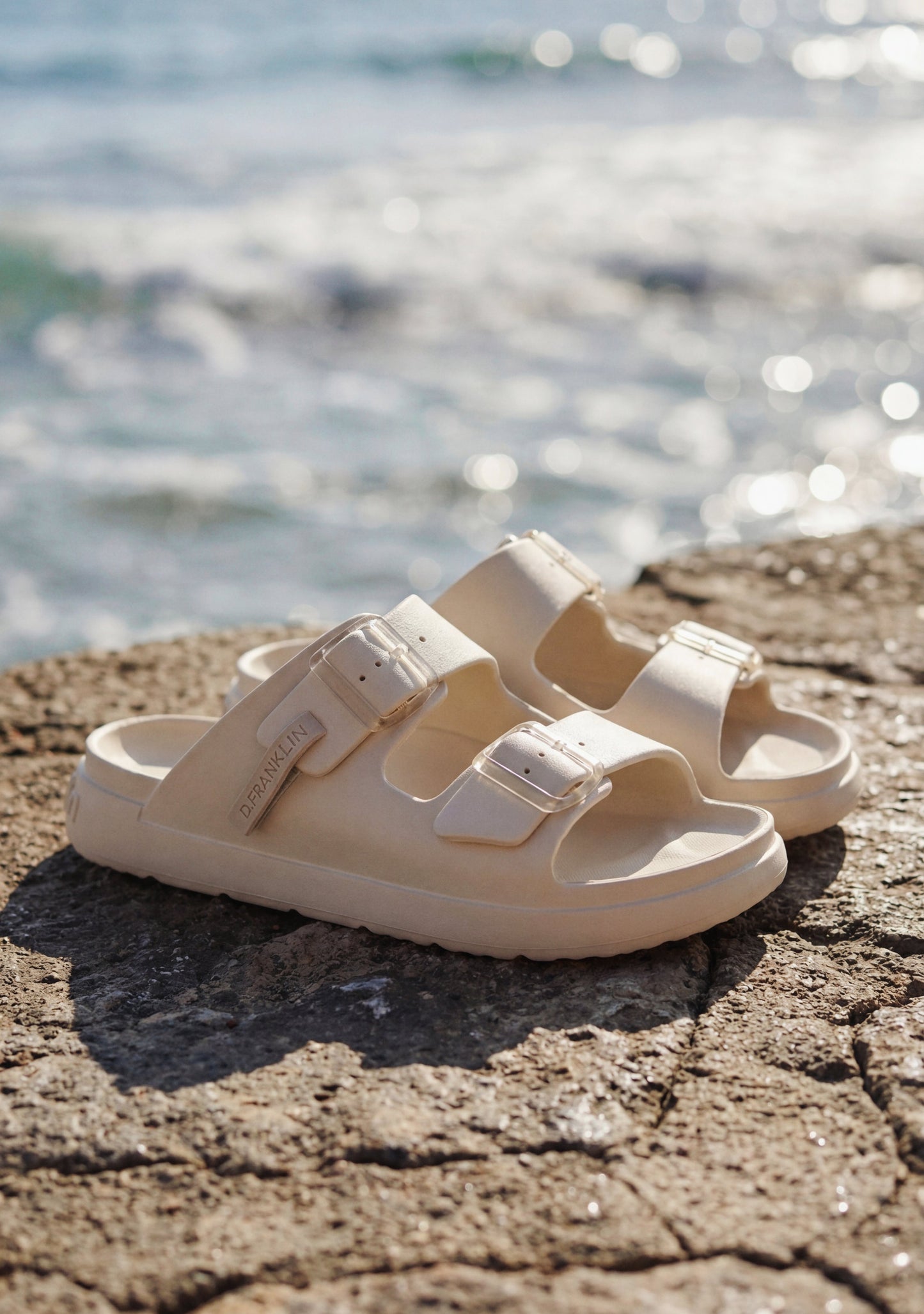 Double Buckle Sandals Cream Vibe Foam
