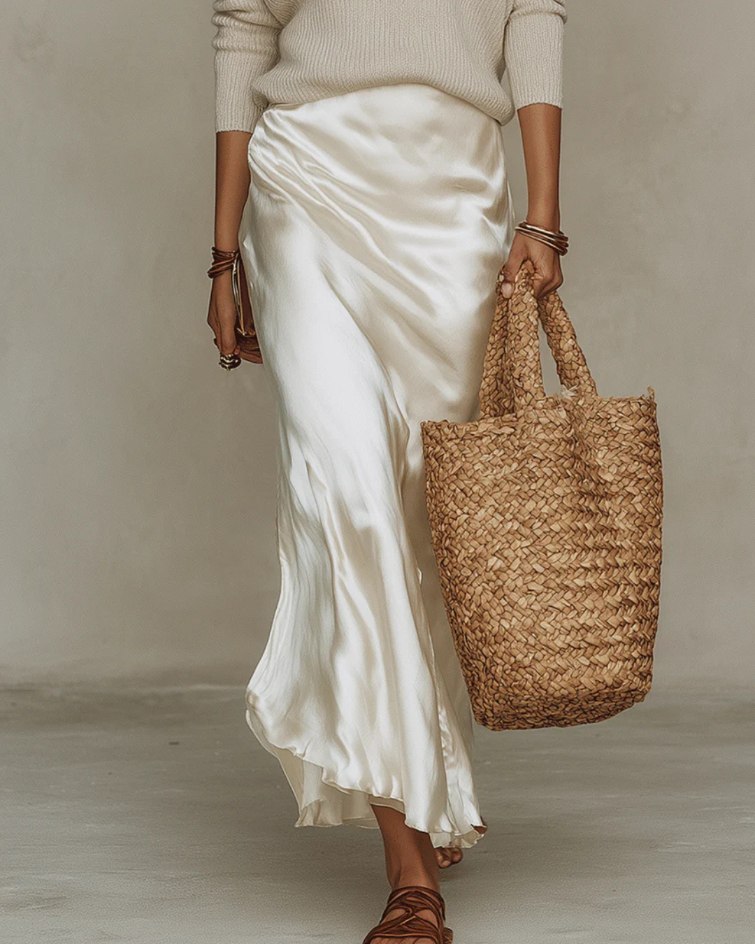 Anaís – Vestido midi satinado elegante