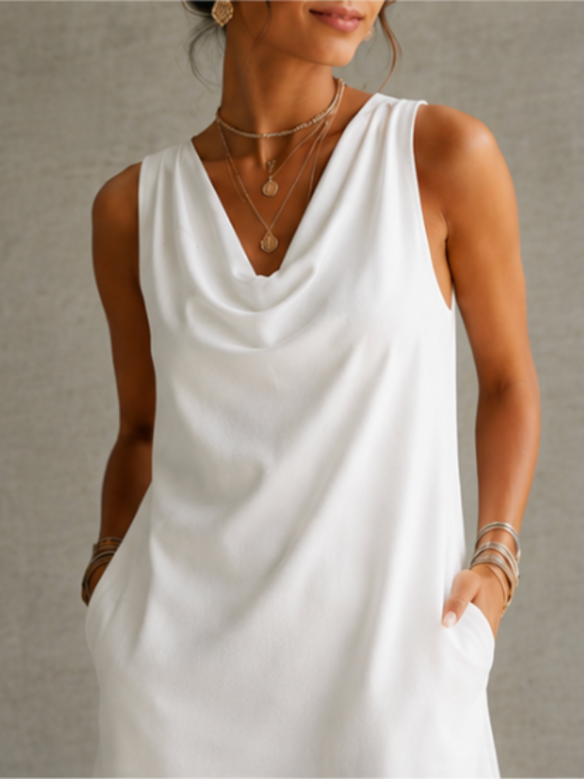 Silvia | Vestido Elegante con Cuello Drapeado