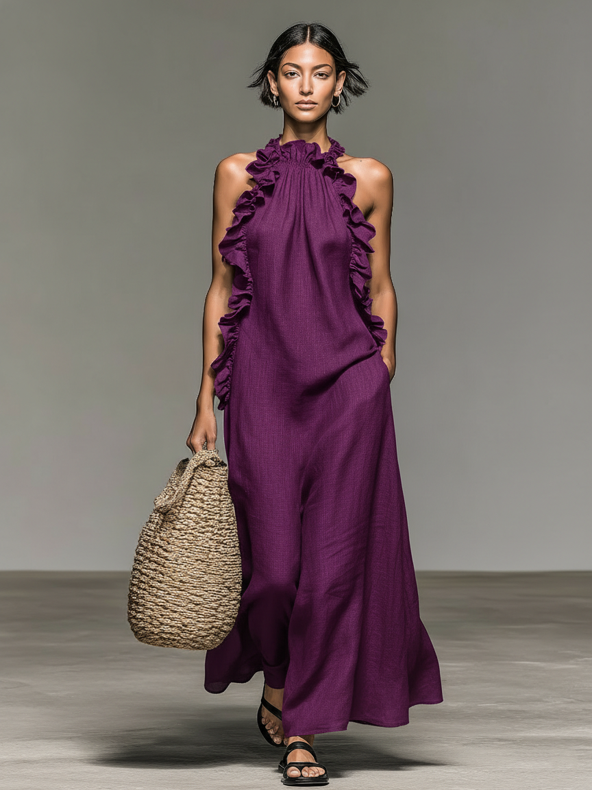 Lúa | Vestido Maxi con Bolsillos