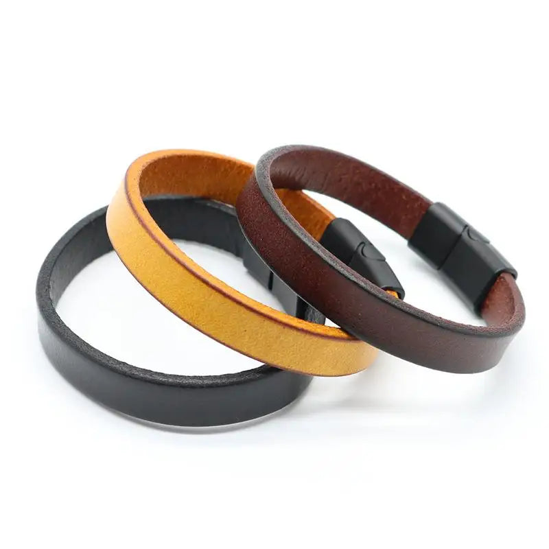 Pulsera de cuero trenzado para hombre