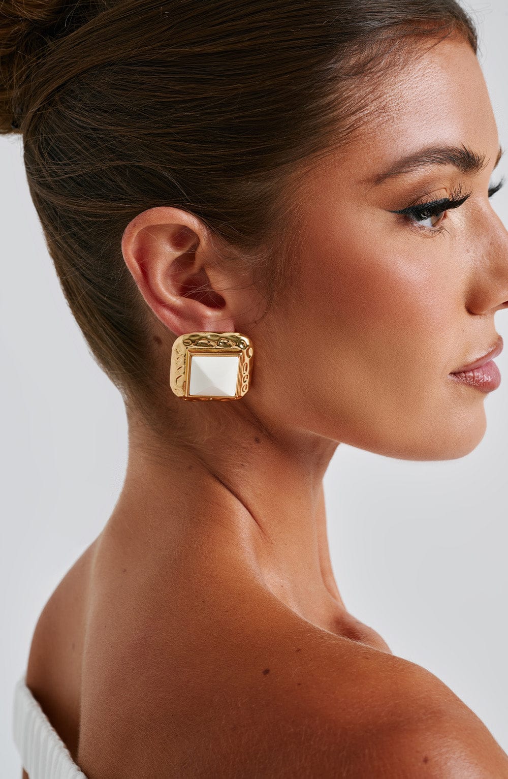 Pendientes Kennedy - Marfil/Dorado