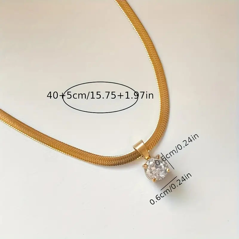 Elegante Rhinestone Colgante Collar | Oro