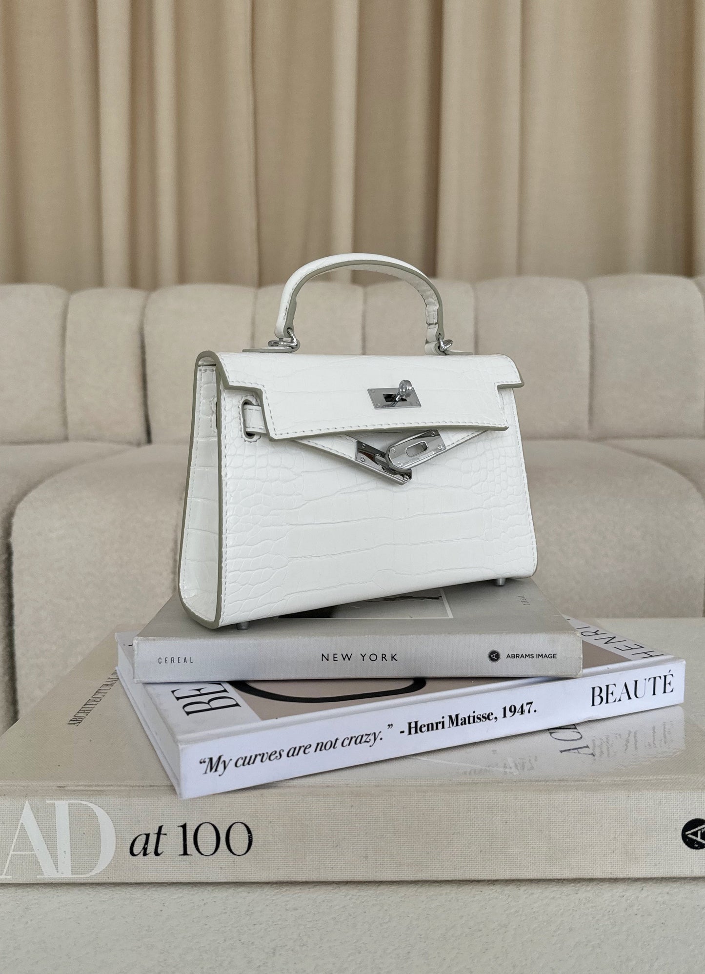 Kels Mini Hand Bag - White Croc