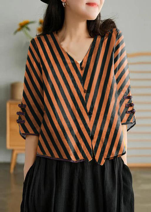 Cardigan giallo casual in fibra di ramia per donna, camicia ricamata