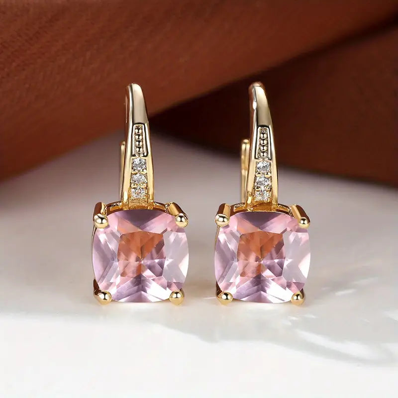 Mystic Piedra Aro Pendientes | Oro