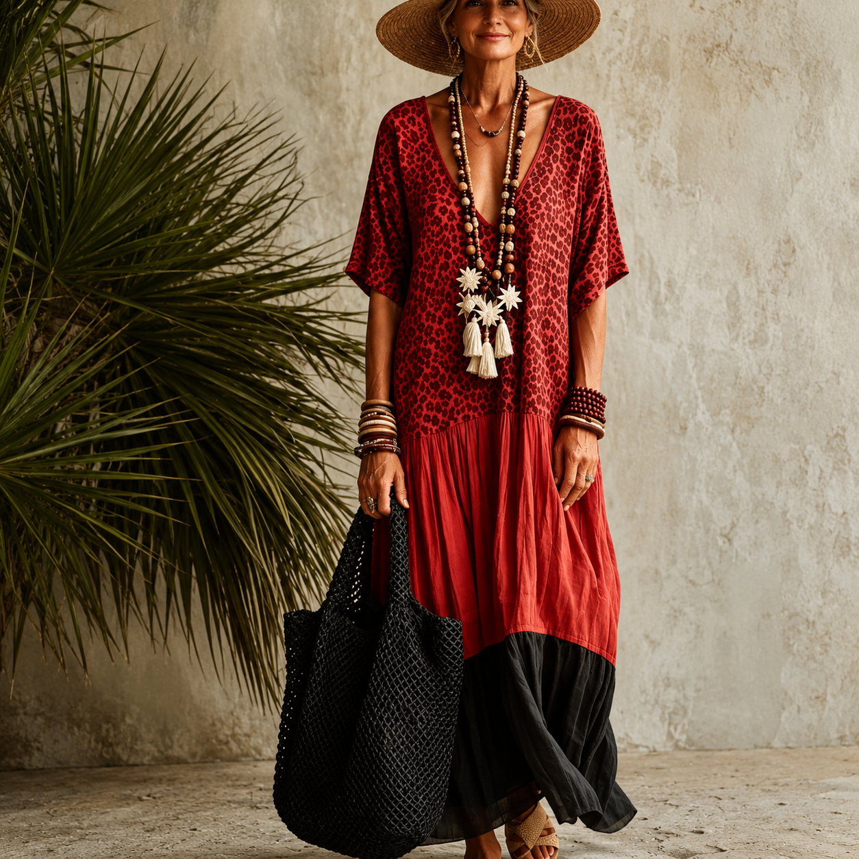 Aveline™ | Bohemian Maxi Jurk met Buikbedekkend Design