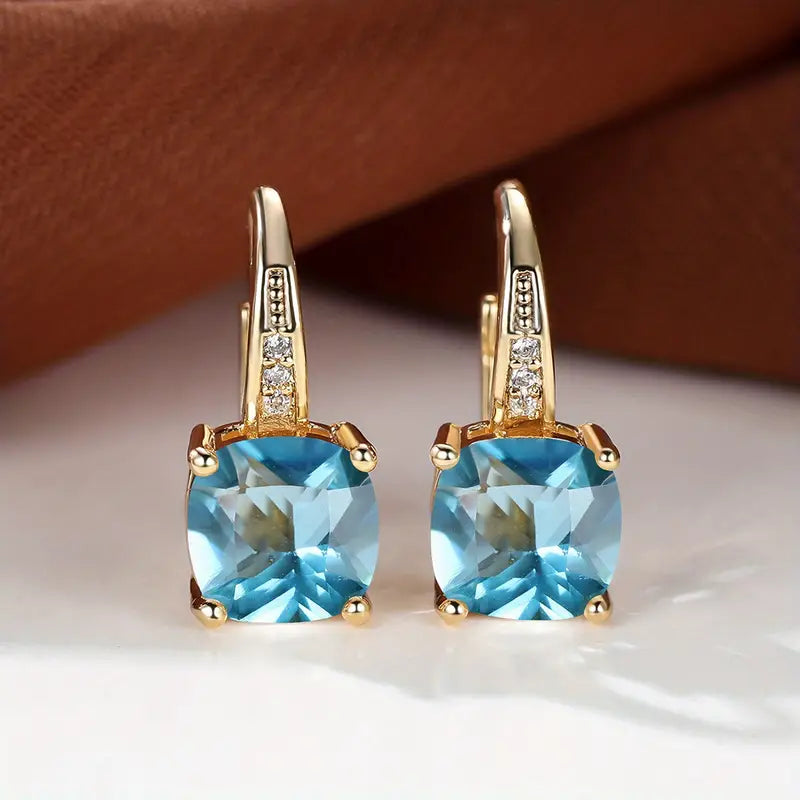 Mystic Piedra Aro Pendientes | Oro