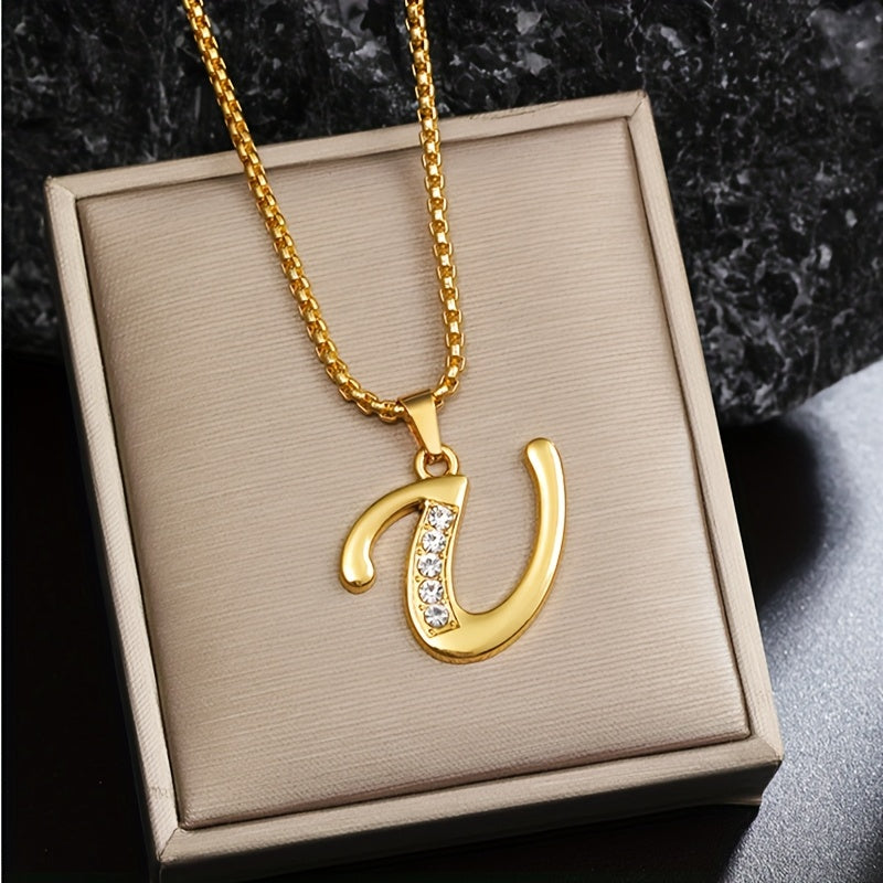 Cristal Accent Inicial Collar | Oro
