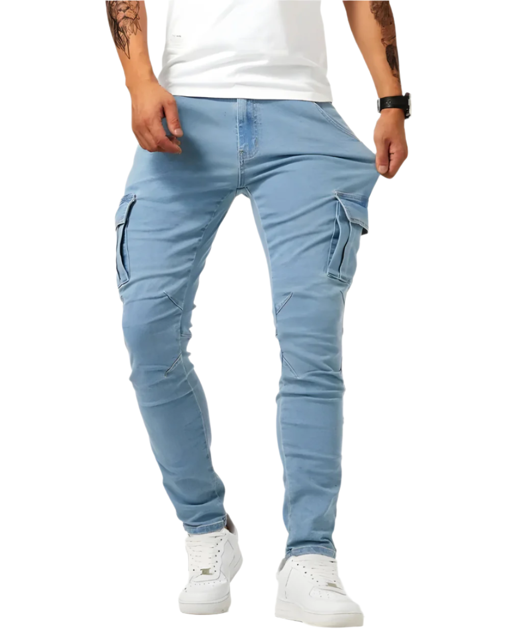 Pantalones elásticos Marino Cargo
