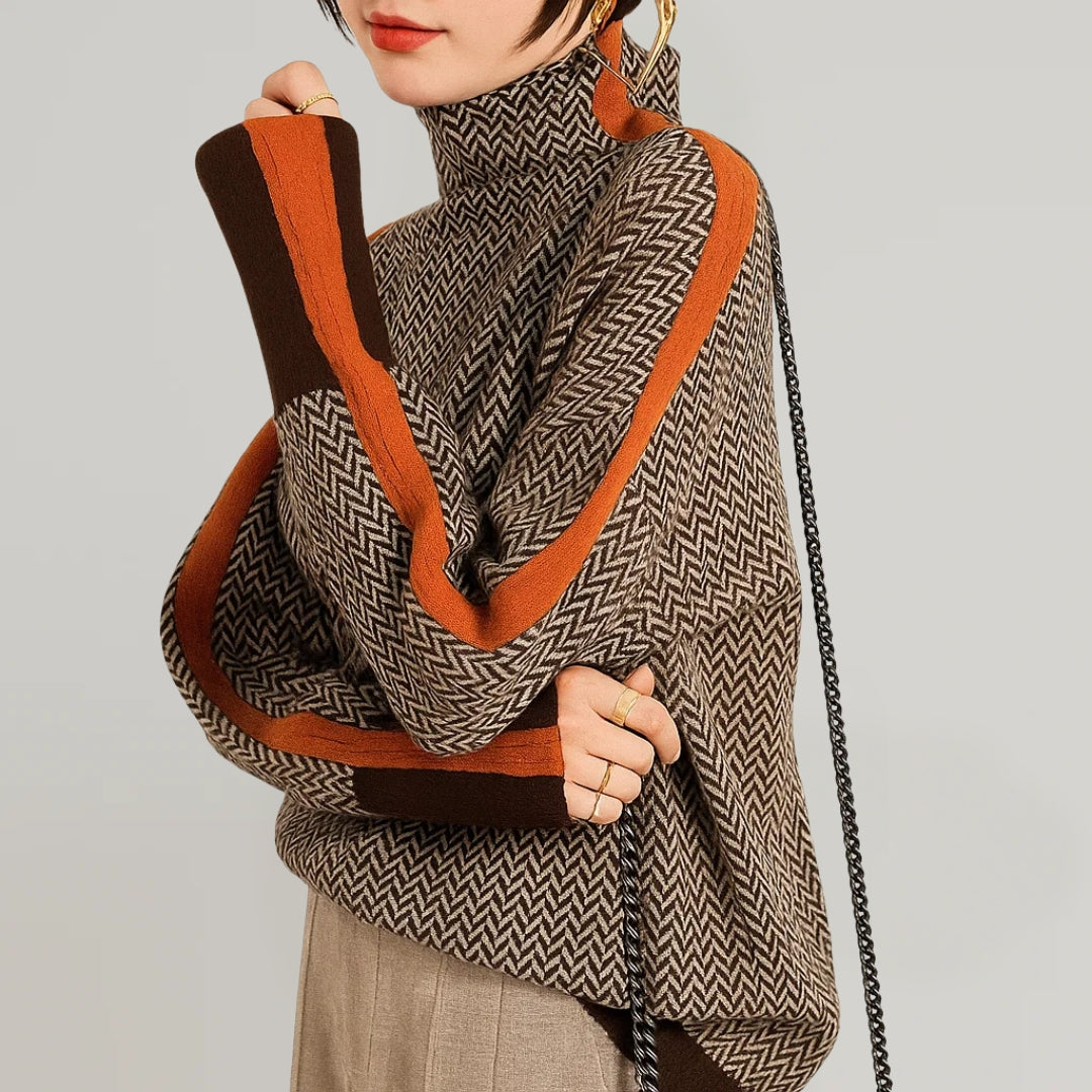 Martina™ | Jersey de cuello alto a rayas