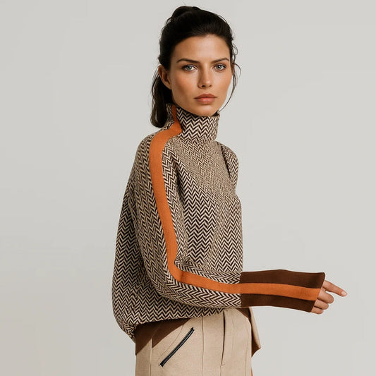 Martina™ | Jersey de cuello alto a rayas