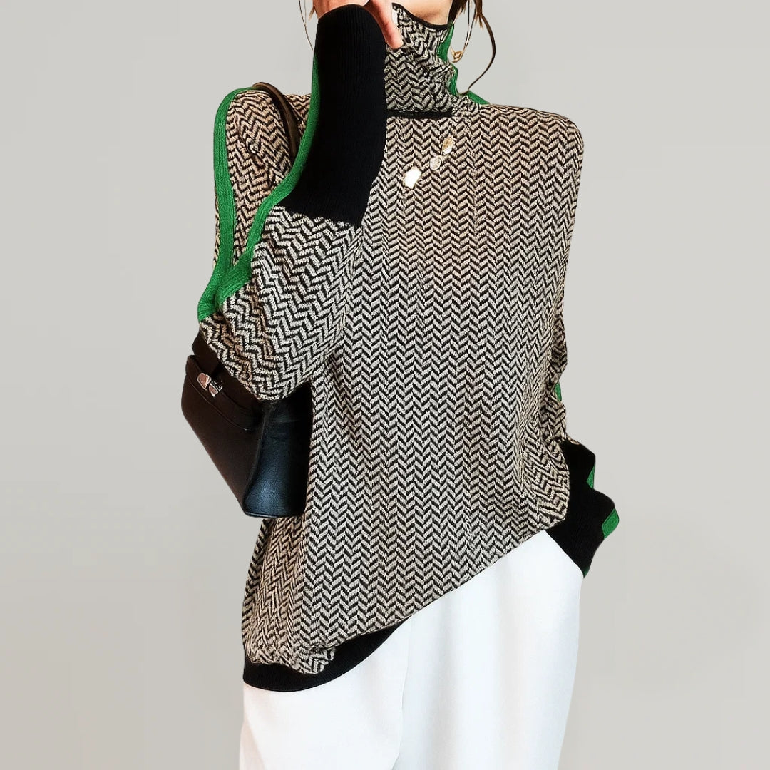 Martina™ | Jersey de cuello alto a rayas