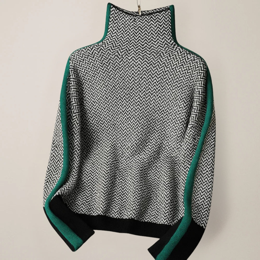 Martina™ | Jersey de cuello alto a rayas