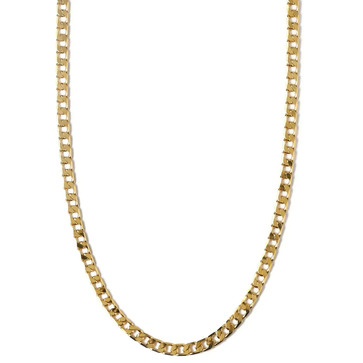 Plano Eslabón Curb Cadena Collar | Oro