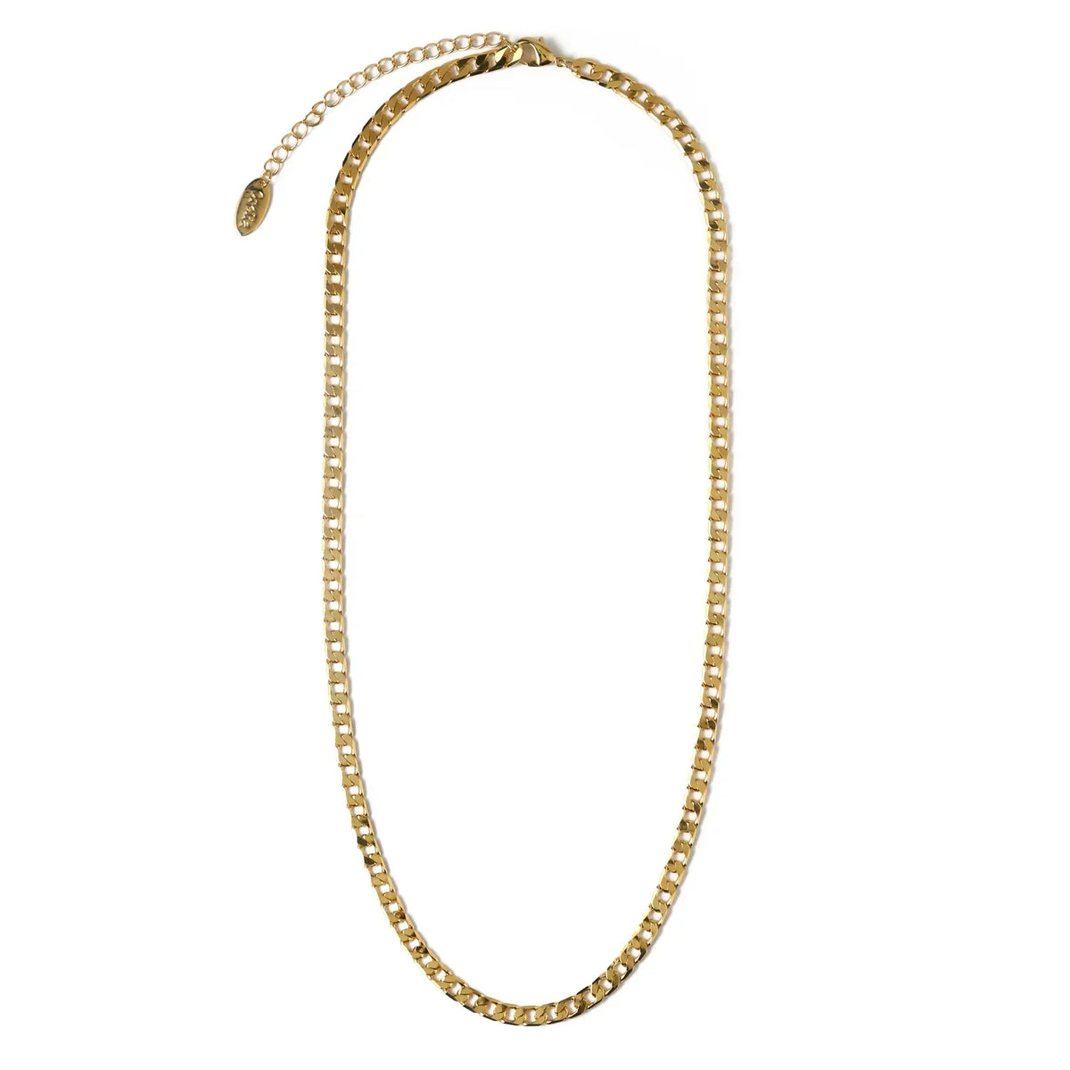 Plano Eslabón Curb Cadena Collar | Oro