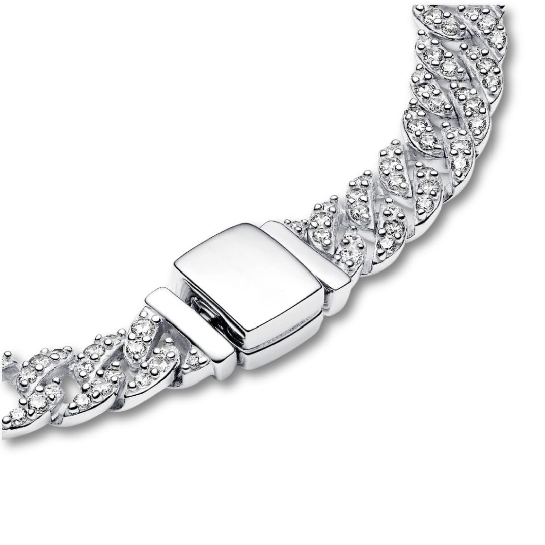 Pavé Cubano Pulsera | Oro
