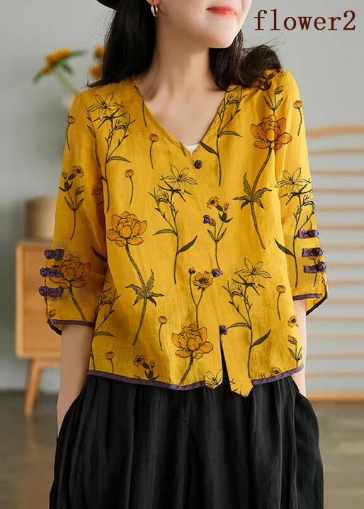 Cardigan giallo casual in fibra di ramia per donna, camicia ricamata