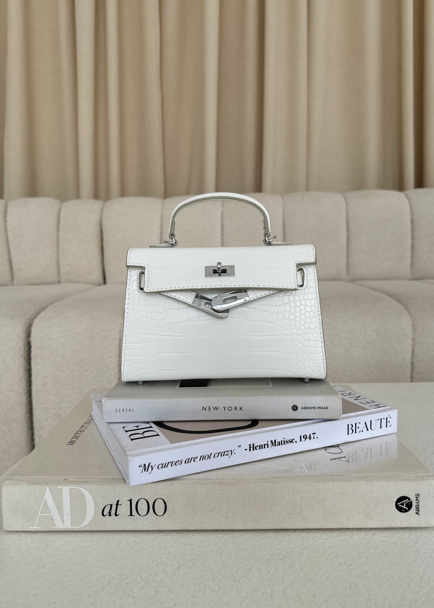 Kels Mini Hand Bag - White Croc