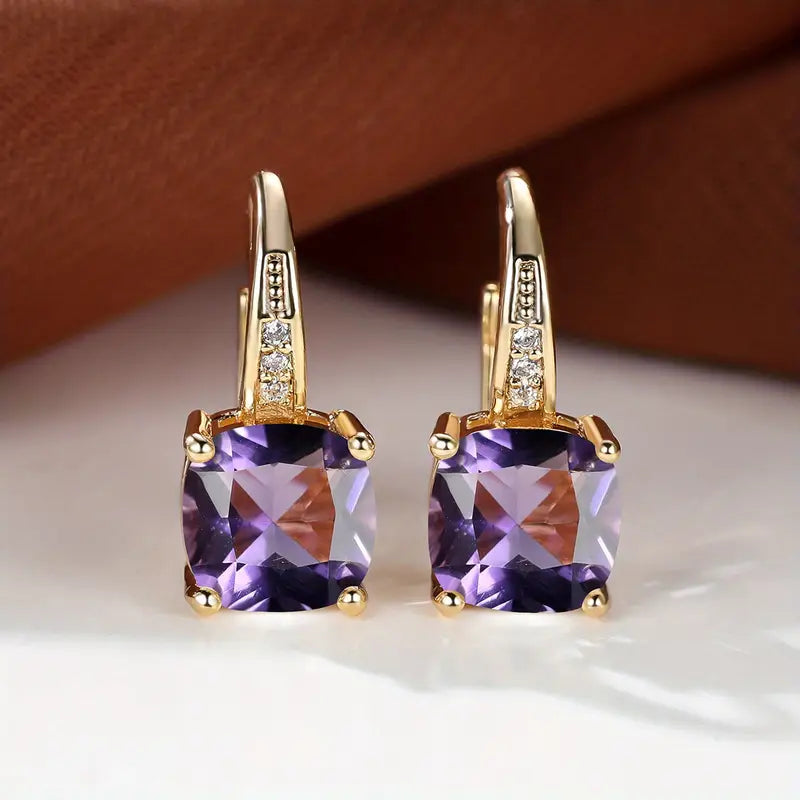 Mystic Piedra Aro Pendientes | Oro