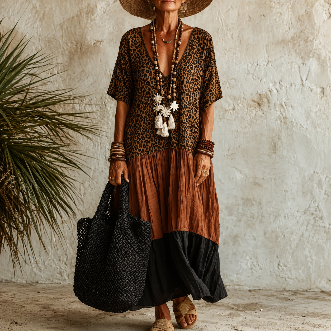 Aveline™ | Bohemian Maxi Jurk met Buikbedekkend Design