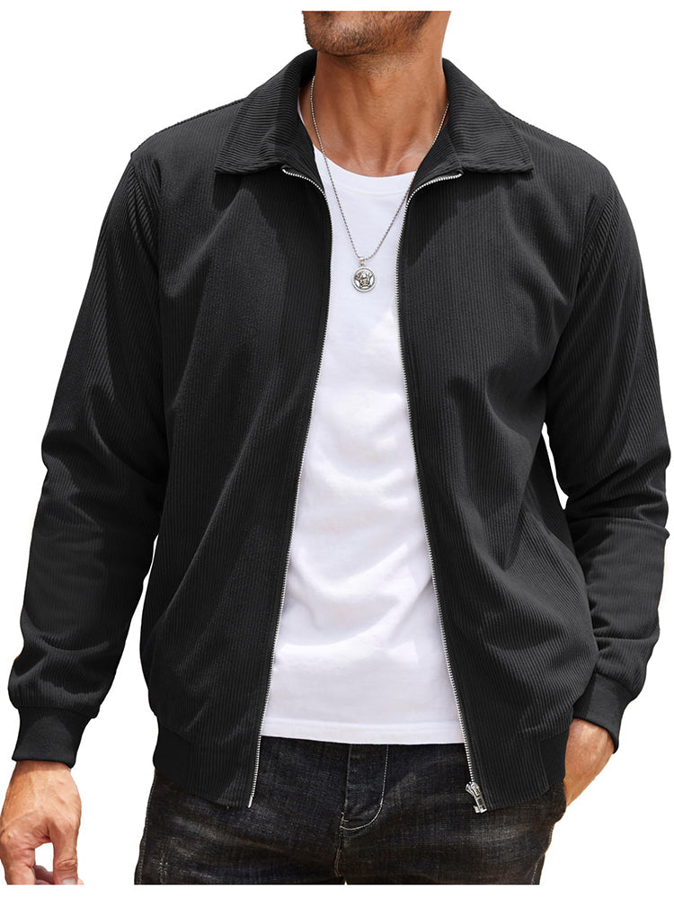 Chaqueta Bomber Informal de Pana con Cremallera