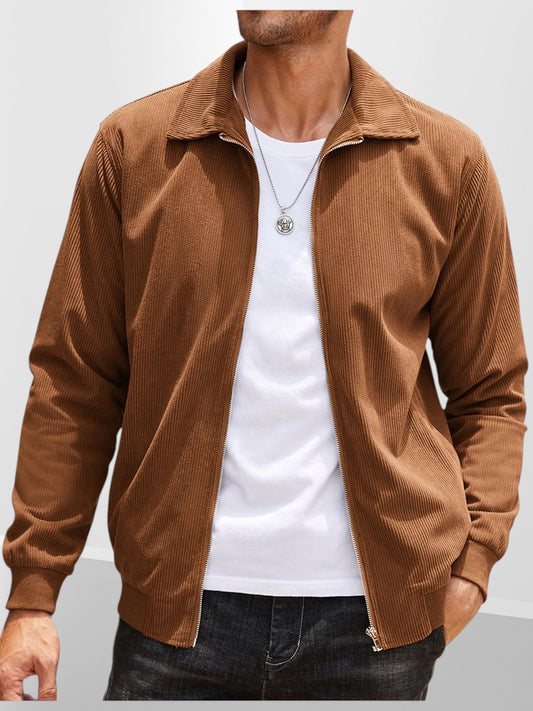 Chaqueta Bomber Informal de Pana con Cremallera