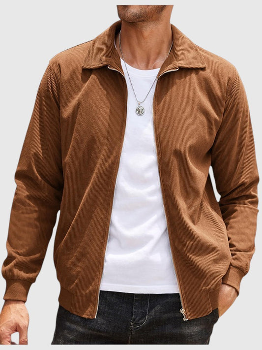 Chaqueta Bomber Informal de Pana con Cremallera