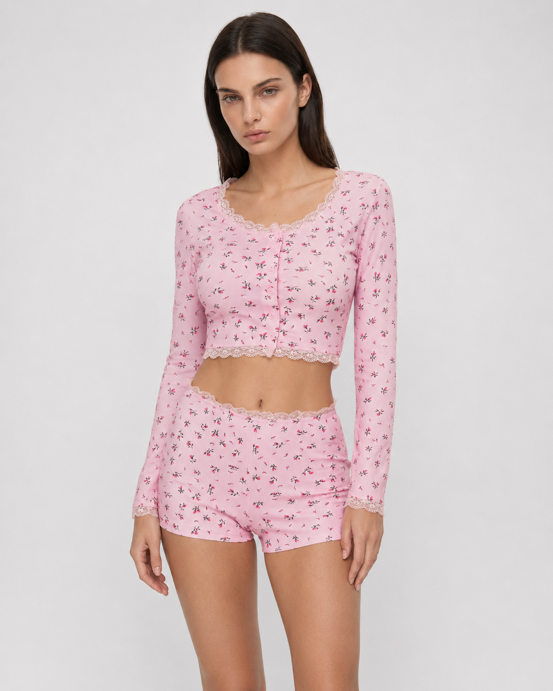 Conjunto de Pijama Floral Soft Girl