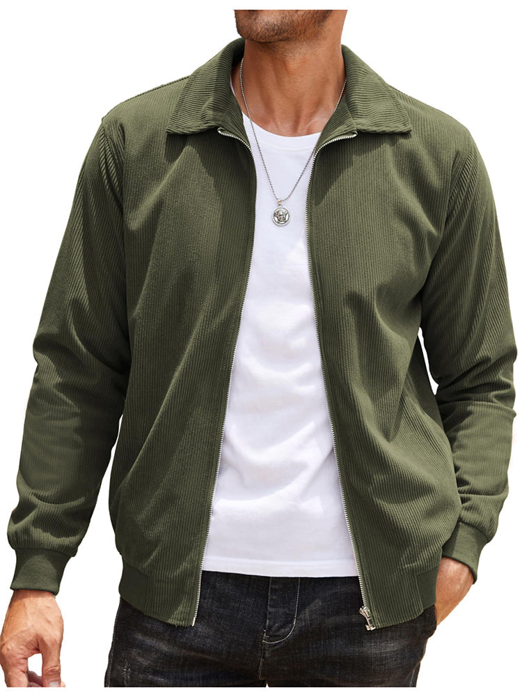 Chaqueta Bomber Informal de Pana con Cremallera