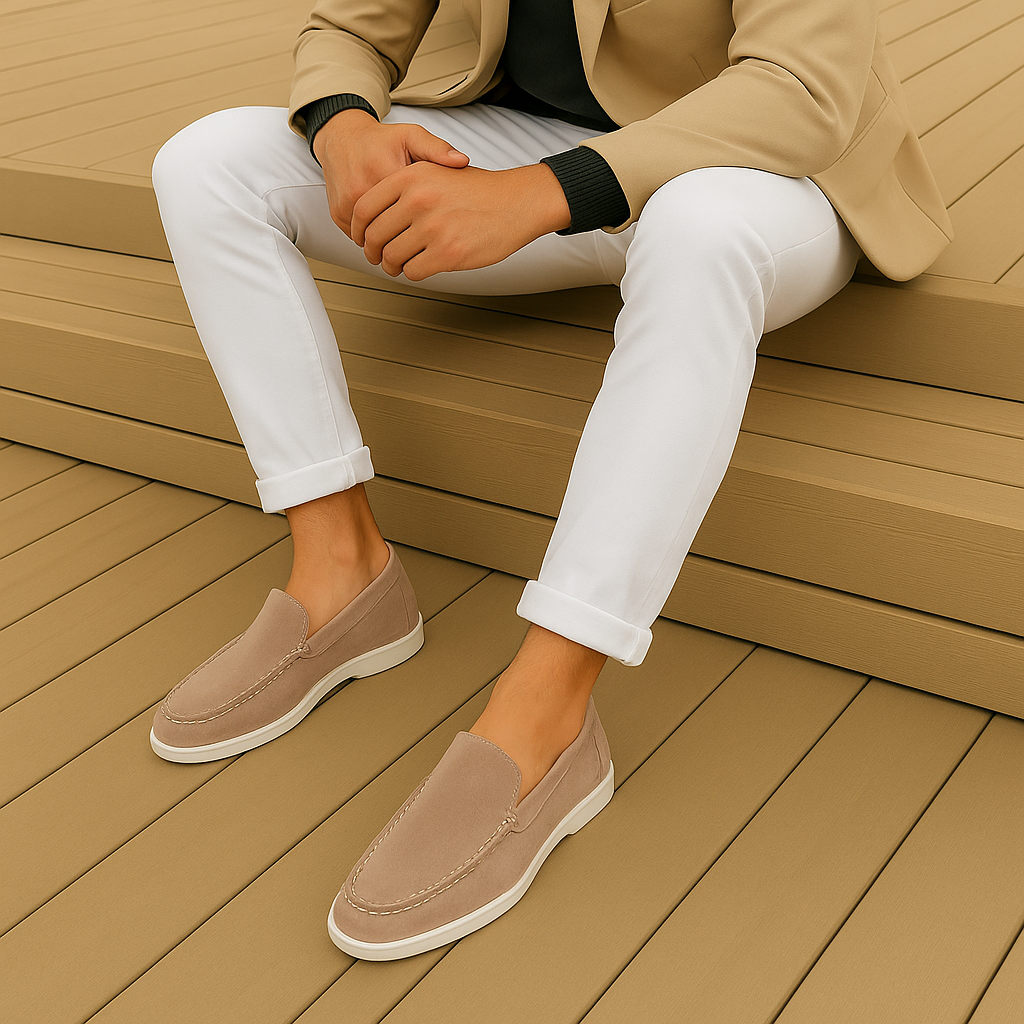 Mocasines elegantes de ante