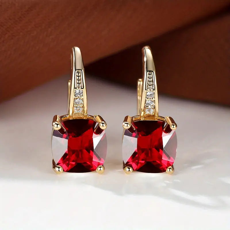 Mystic Piedra Aro Pendientes | Oro