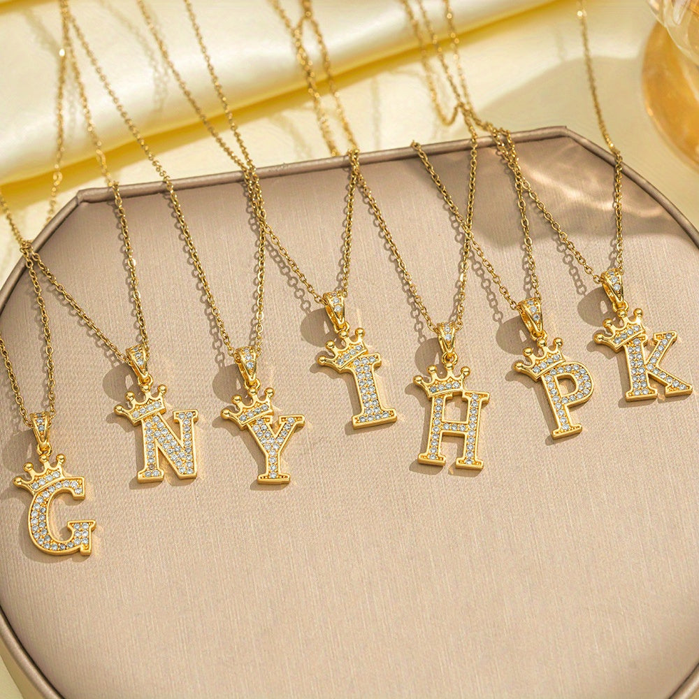 Inicial Corona Collar | Oro