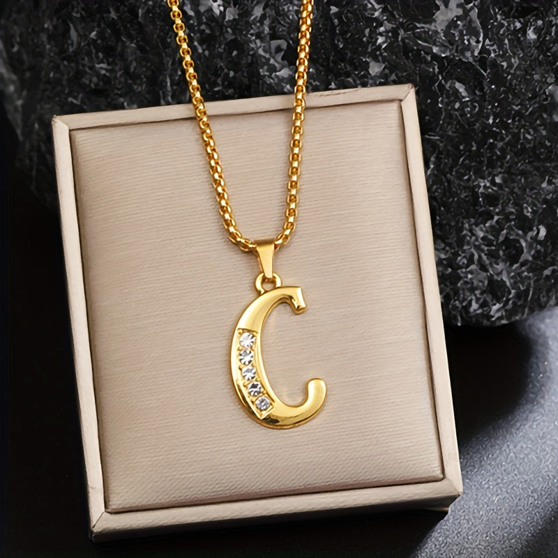 Cristal Accent Inicial Collar | Oro