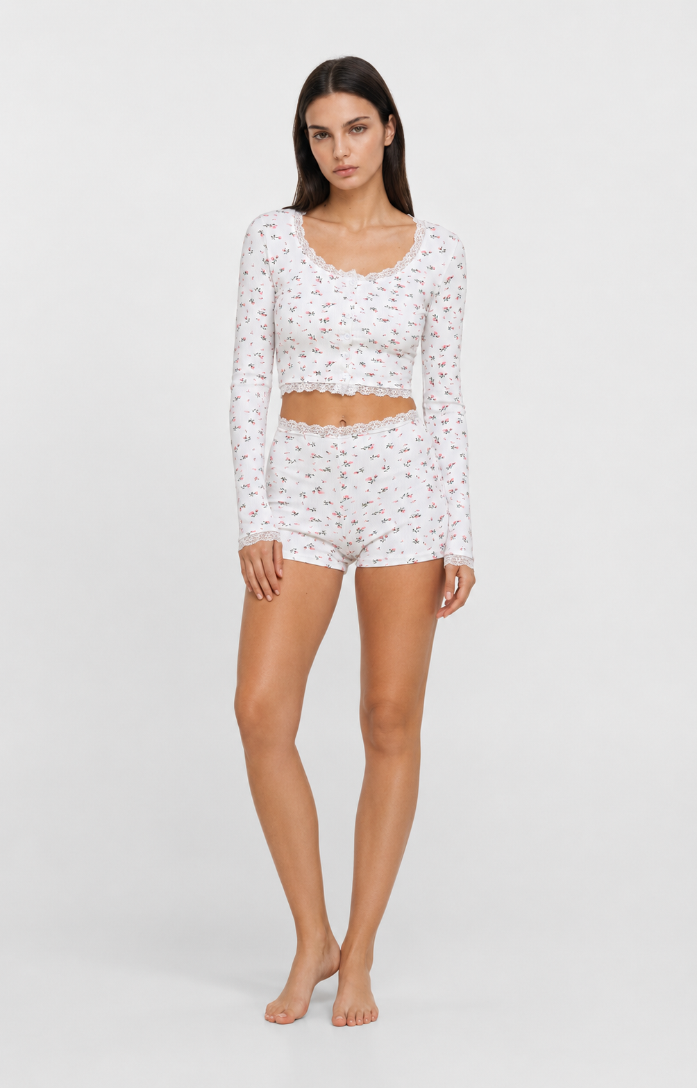 Conjunto de Pijama Floral Soft Girl