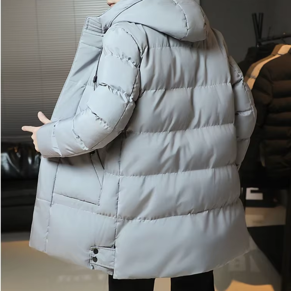 Elegante chaqueta larga de invierno