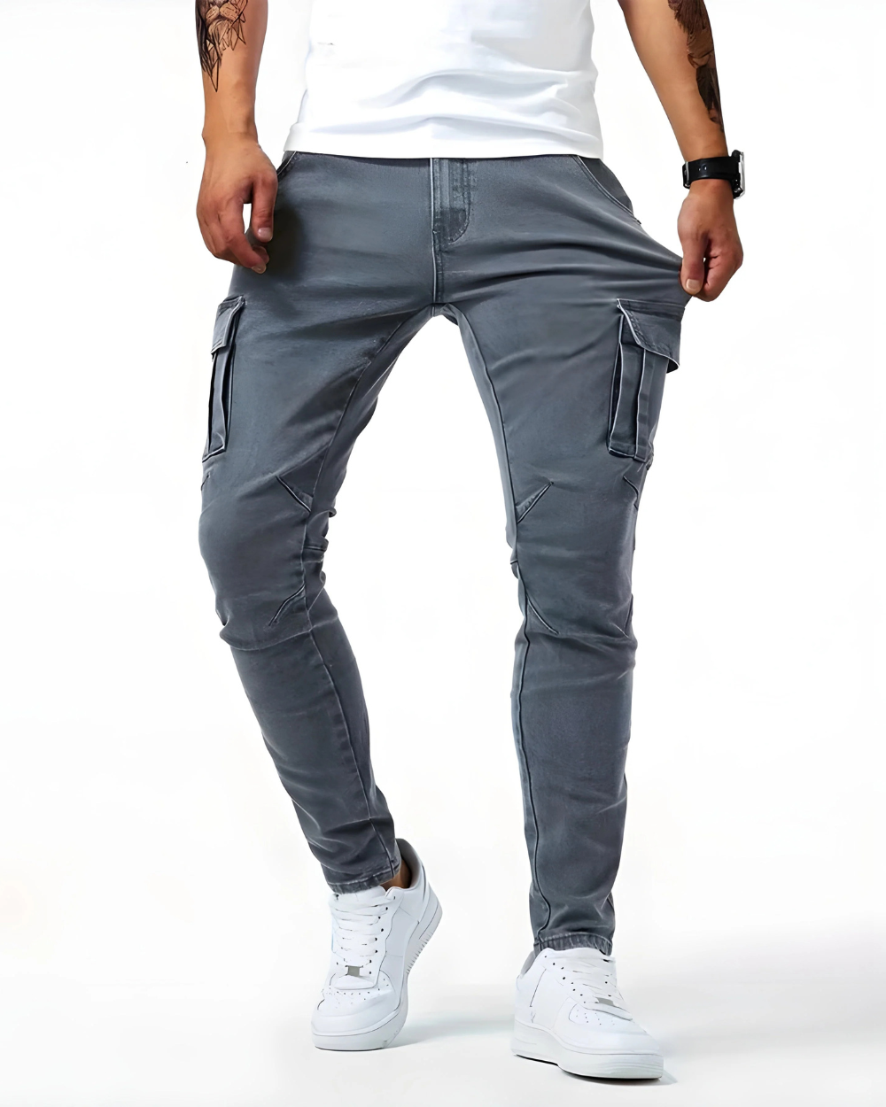 Pantalones elásticos Marino Cargo