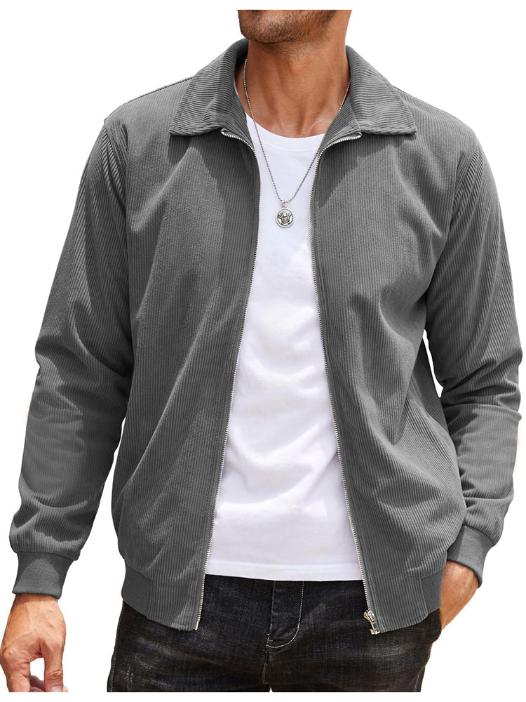 Chaqueta Bomber Informal de Pana con Cremallera