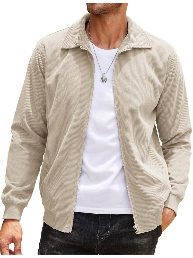 Chaqueta Bomber Informal de Pana con Cremallera