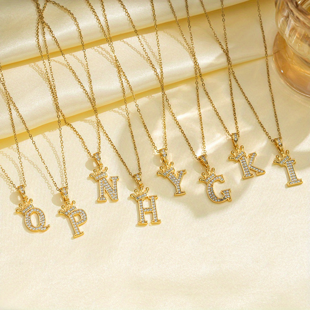 Inicial Corona Collar | Oro