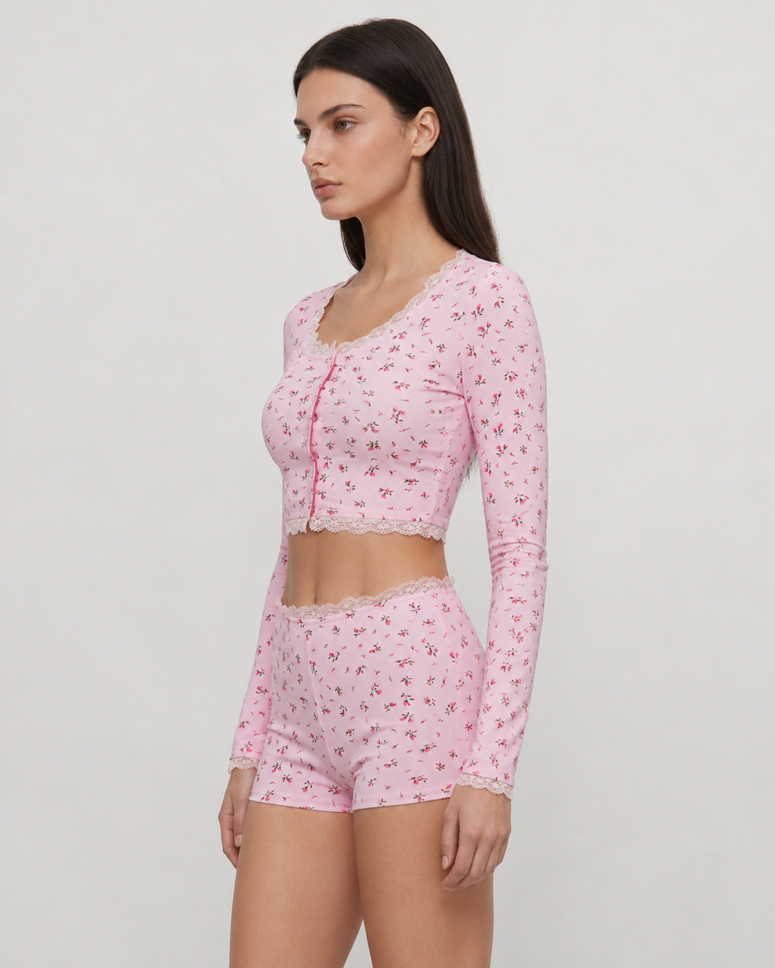 Conjunto de Pijama Floral Soft Girl