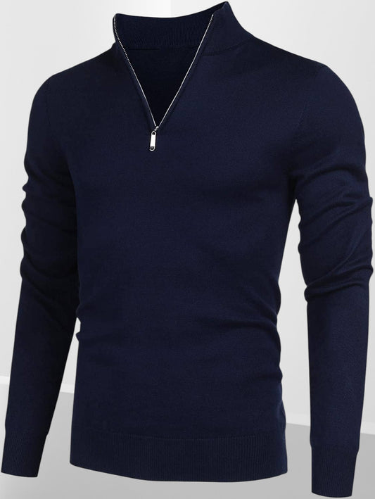 Jersey Ligero de Corte Ajustado con Cremallera