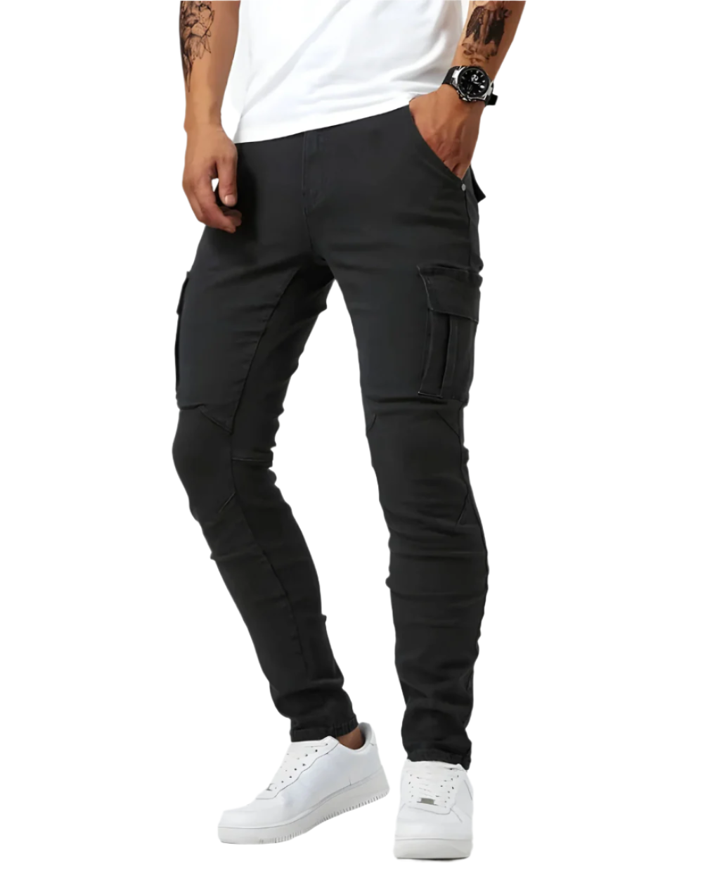 Pantalones elásticos Marino Cargo
