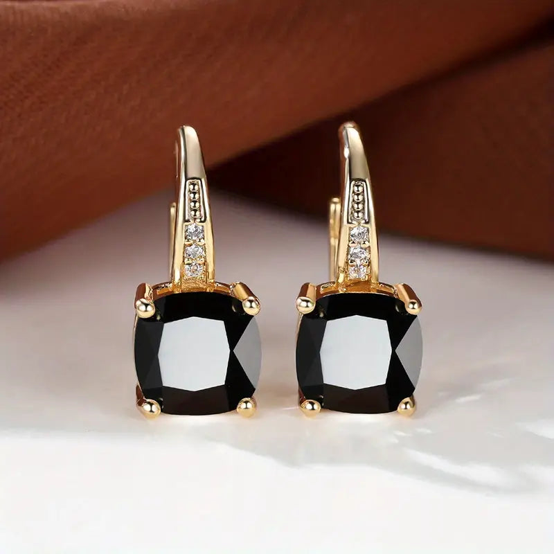 Mystic Piedra Aro Pendientes | Oro