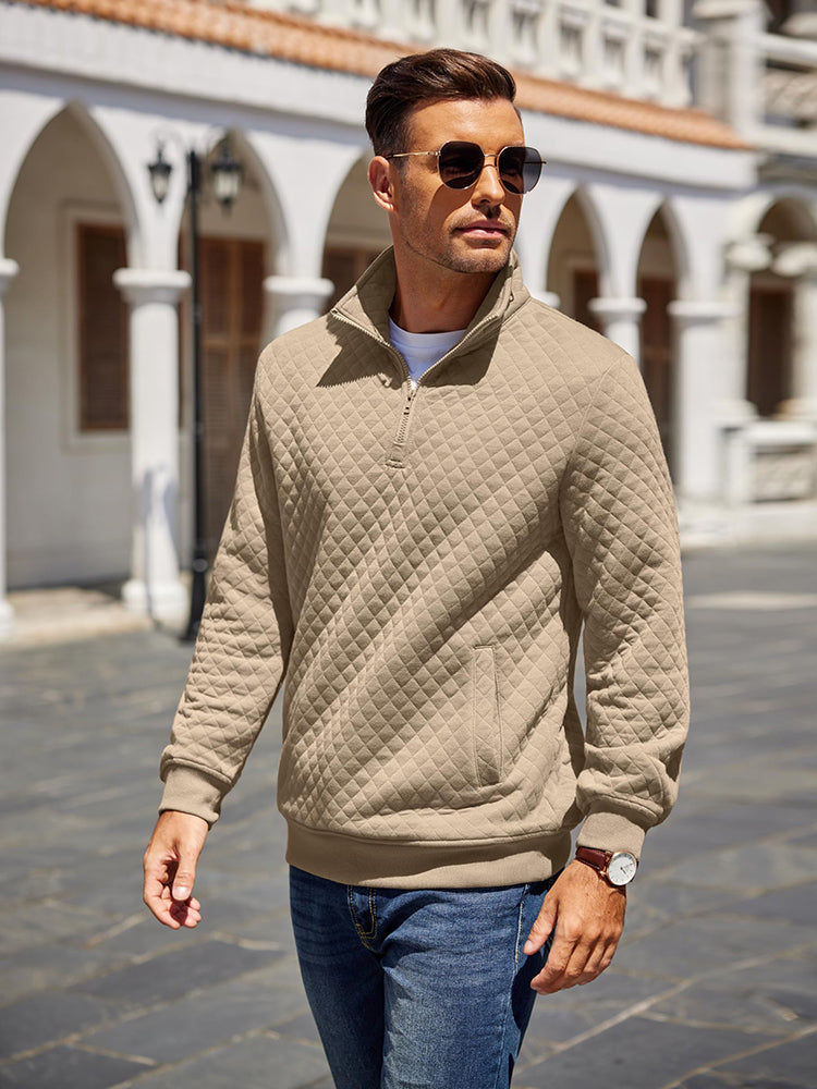 Sudadera Acolchada de Moda con Cremallera hasta el Cuello