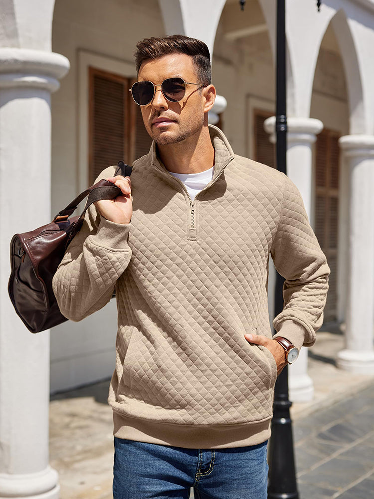 Sudadera Acolchada de Moda con Cremallera hasta el Cuello
