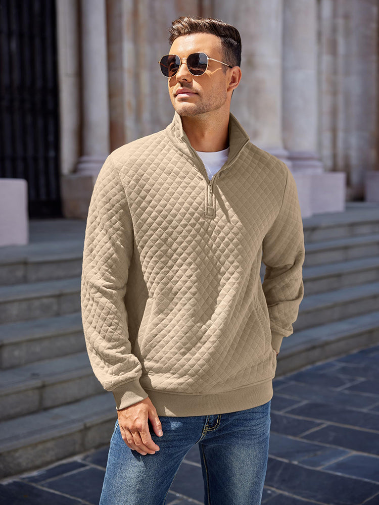 Sudadera Acolchada de Moda con Cremallera hasta el Cuello