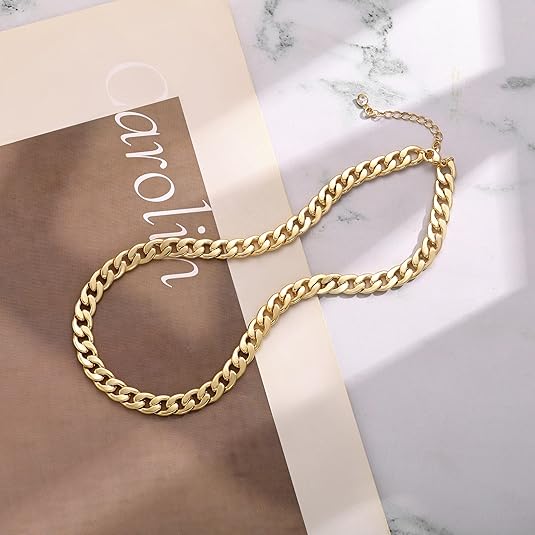 Chunky Cubano Eslabón Collar | Oro
