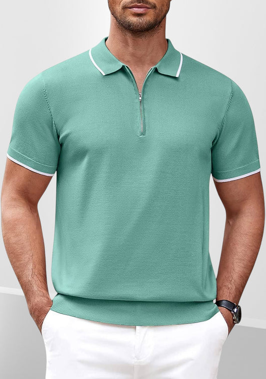 Polo Clásico de Manga Corta con Cremallera