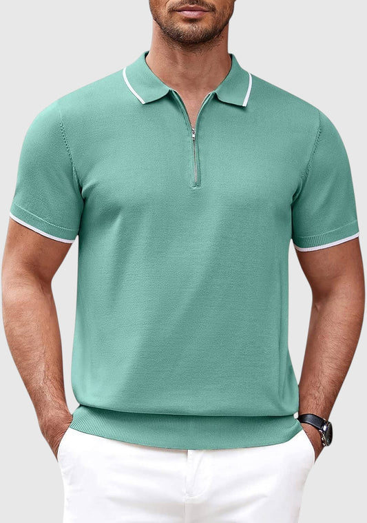 Polo Clásico de Manga Corta con Cremallera